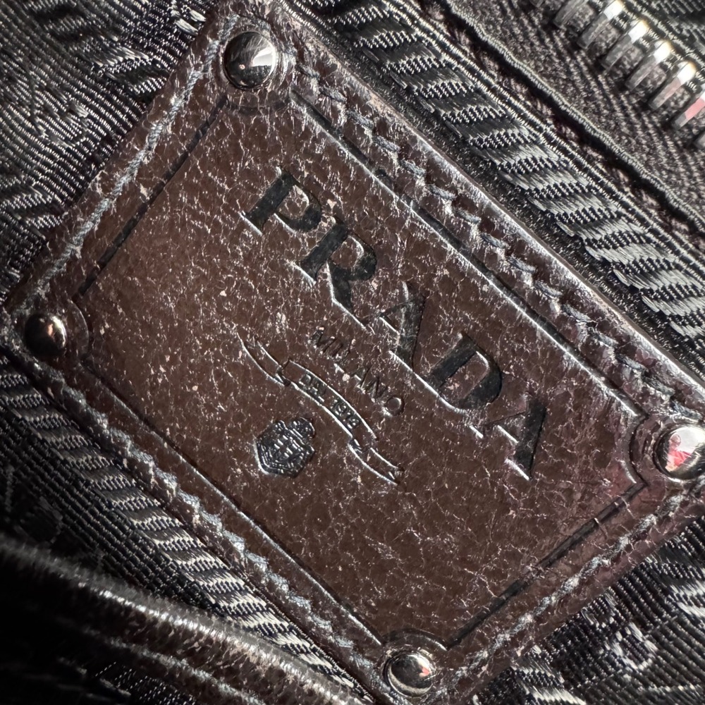Prada Cervo Lux Leather Chain Shoulder Bag Women Metallic Distressed Flap Luxury - Picture 9 of 14